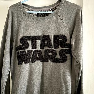 Star Wars Official Gray Sweatshirt w/ sparkly embroidered logo. Women’s size L